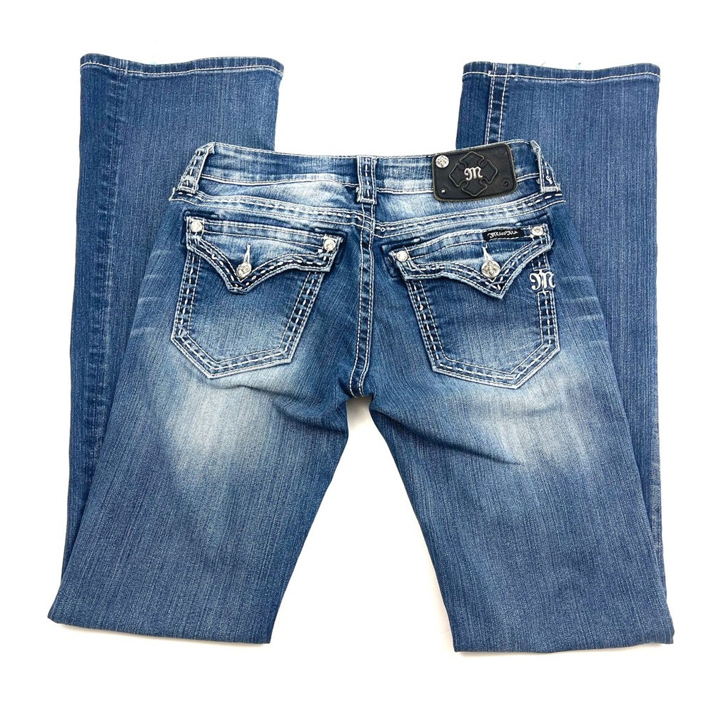Miss Me Embellished Medium Wash Bootcut Jeans JW5677B MK 106 Low Rise